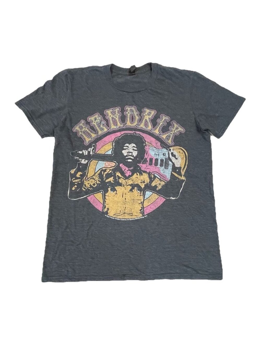 Jimi Hendrix Vintage Style Graphic T-Shirt Gray Anvil Lightweight Blend Size M